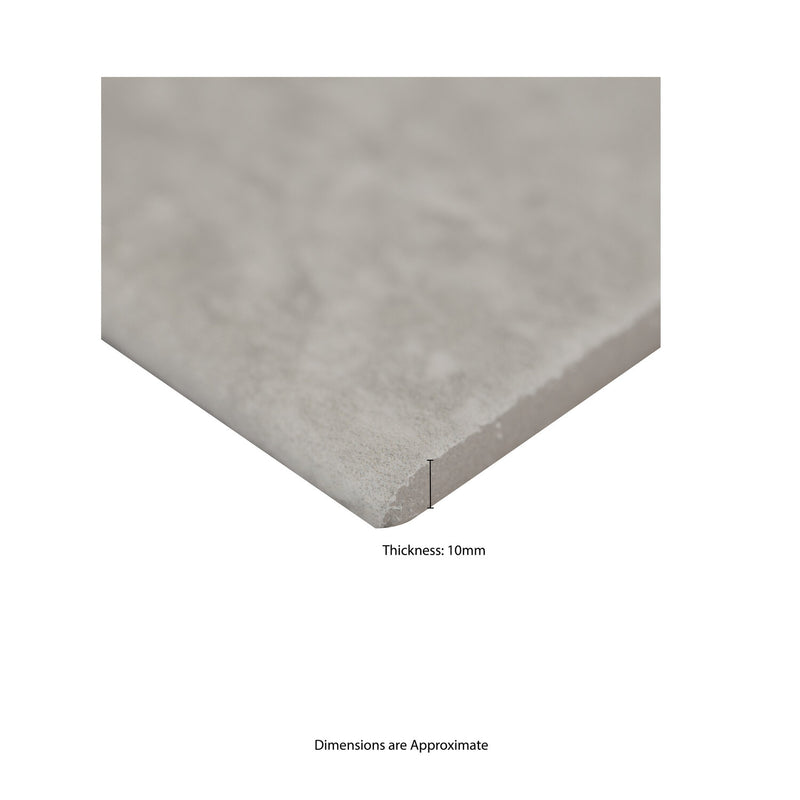Ansello Grey Bullnose 3"x18" Glazed Porcelain Wall Tile - MSI Collection product shot measure view 2
