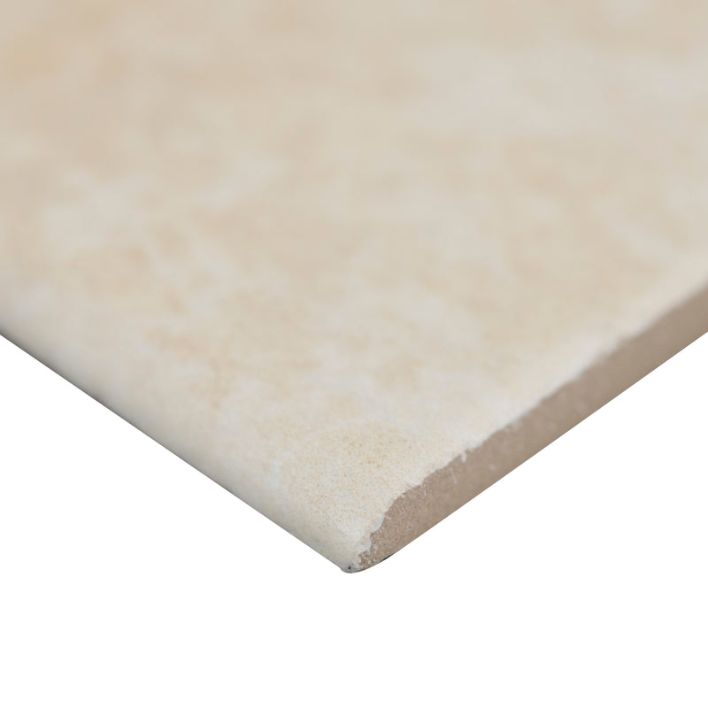 Ansello Ivory Bullnose 3"x18" Glazed Porcelain Wall Tile - MSI Collection product shot edge tile view