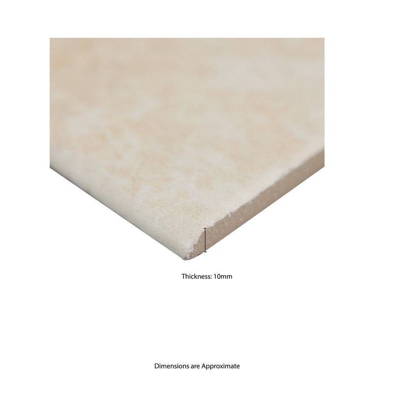 Ansello Ivory Bullnose 3"x18" Glazed Porcelain Wall Tile - MSI Collection product shot measure tile view 2
