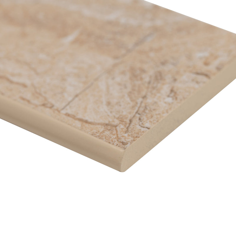 Aria Oro Bullnose 3"x18" Polished Porcelain Wall Tile - MSI Collection product shot edge view