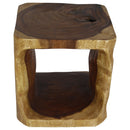 Haussmann Wood Natural Cube End Sofa Table 16x16x16 in Height Oak Oil