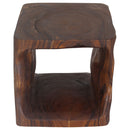 Haussmann Wood Natural Cube End Sofa Table 16x16x16 in Height Walnut Oil