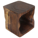 Haussmann Wood Natural Cube End Sofa Table 16x16x16 in Height Walnut Oil