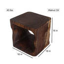Haussmann Wood Natural Cube End Sofa Table 16x16x16 in Height Walnut Oil