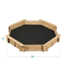 Outdoor Kid's Octagonal Sandbox in Natural Wood Finish