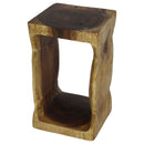 Haussmann Wood Natural End Table 12x12x20 In Height Oak Oil