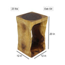 Haussmann Wood Natural End Table 12x12x20 In Height Oak Oil