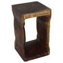 Haussmann Wood Natural End Table 12x12x20 In Height Walnut Oil