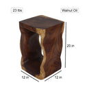 Haussmann Wood Natural End Table 12x12x20 In Height Walnut Oil