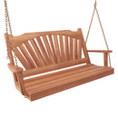 Keystone Amish Co. 4 Foot Sunburst Red Cedar Porch Swing With Cupholders