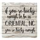 Lucky Enough Oriental, NC | Drink Coaster