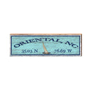 Oriental, NC Latitude Longitude | Real Art Print on Wood