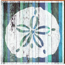 Sand Dollar Coastal Blue | Wall Art Print on Real Wood