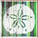 Sand Dollar Coastal Green | Wall Art Print on Real Wood