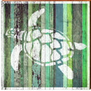 Sea Turtle Coastal Green | Wall Art Print on Real Wood