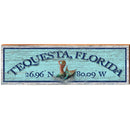 Tequesta, Florida Mermaid Blue Latitude Longitude | Wall Art Print on Real Wood