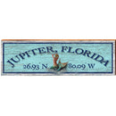 Jupiter, Florida Mermaid Blue Latitude Longitude | Wall Art Print on Real Wood