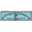 Jupiter Lighthouse Blue Latitude Longitude | Wall Art Print on Real Wood