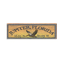 Jupiter, Florida Latitude Longitude Sign | Wall Art Print on Real Wood