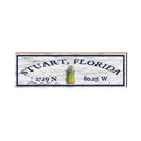 Stuart, Florida Latitude Longitude Sign | Wall Art Print on Real Wood