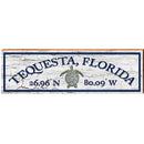 Tequesta, Florida Sea Turtle Shabby Latitude Longitude | Wall Art Print on Real Wood