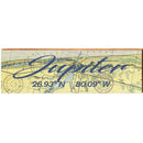 Jupiter, Florida Latitude Longitude Map Wooden Sign | Wall Art Print on Real Wood