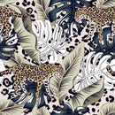 Leopard with Monstera Wallpaper