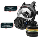 Parcil Safety NB-100E Tactical Gas Mask with Electronic Voice Amplifier and Radio Transmitter/Receiver