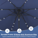 Ainfox 10ft Solar Patio Umbrella Outdoor Umbrella Market Umbrella With Decorative Pattern Umbrella