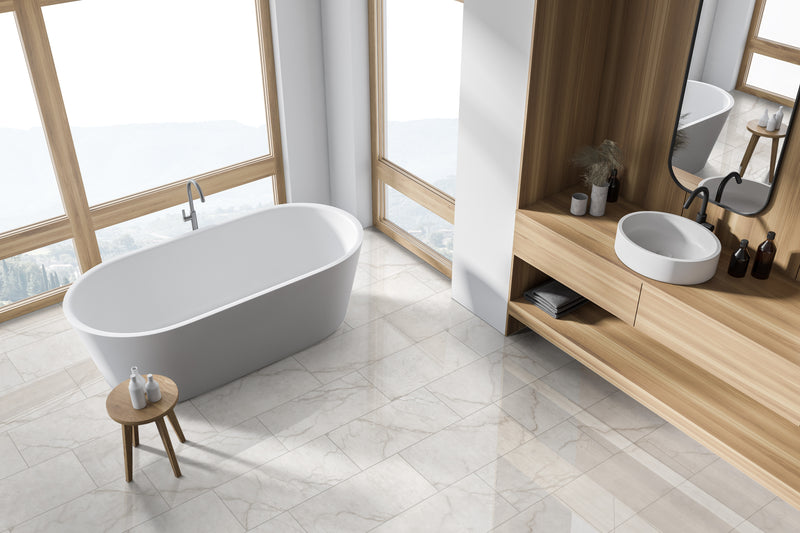 Brighton Gold 12"x24" Polished Porcelain Floor and Wall Tile - MSI Collection bath view