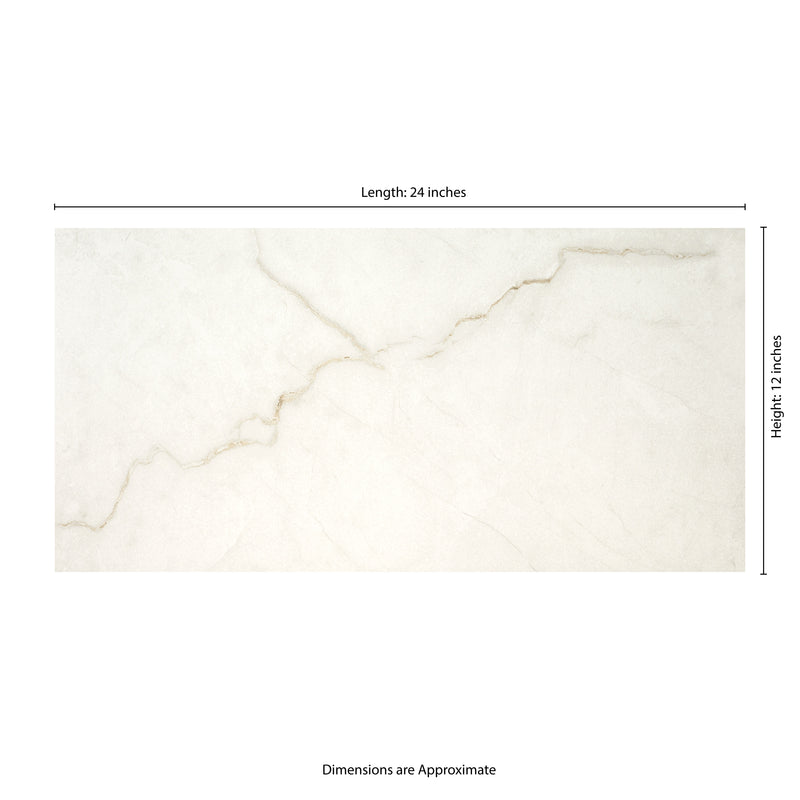 Brighton Gold 12"x24" Matte Porcelain Floor and Wall Tile - MSI Collection measurement view