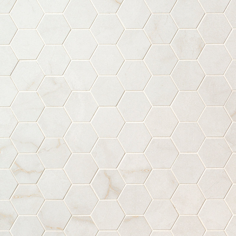 Brighton Gold 12"x12" Hexagon Polished Porcelain Mosaic Floor and Wall Tile - MSI Collection profile view