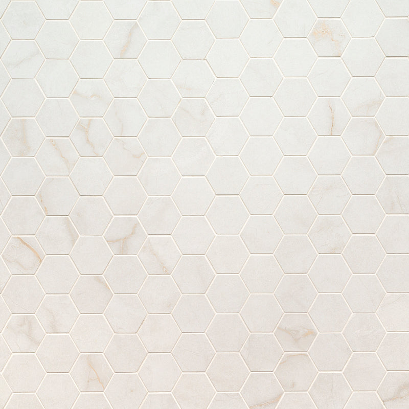 Brighton Gold 12"x12" Hexagon Matte Porcelain Mosaic Floor and Wall Tile - MSI Collection angle view 