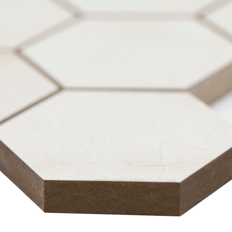 Brighton Gold 12"x12" Hexagon Matte Porcelain Mosaic Floor and Wall Tile - MSI Collection edge view 
