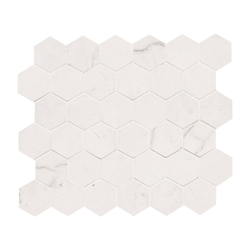 Brighton Grey 12"x12" Hexagon Polished Porcelain Mosaic Floor and Wall Tile - MSI Collection profile view