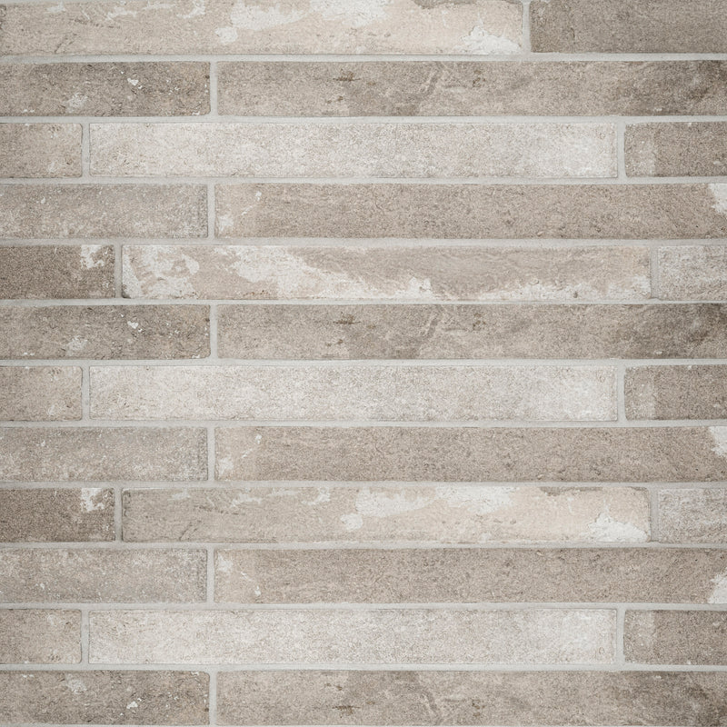 Brickstone Ivory 2"x18" Matte Porcelain Floor and Wall Tile - MSI Collection product shot wall view