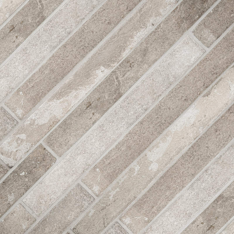 Brickstone Ivory 2"x18" Matte Porcelain Floor and Wall Tile - MSI Collection product shot angle view