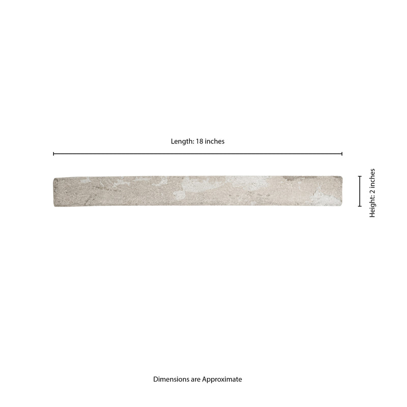 Brickstone Ivory 2"x18" Matte Porcelain Floor and Wall Tile - MSI Collection product shot measurement view