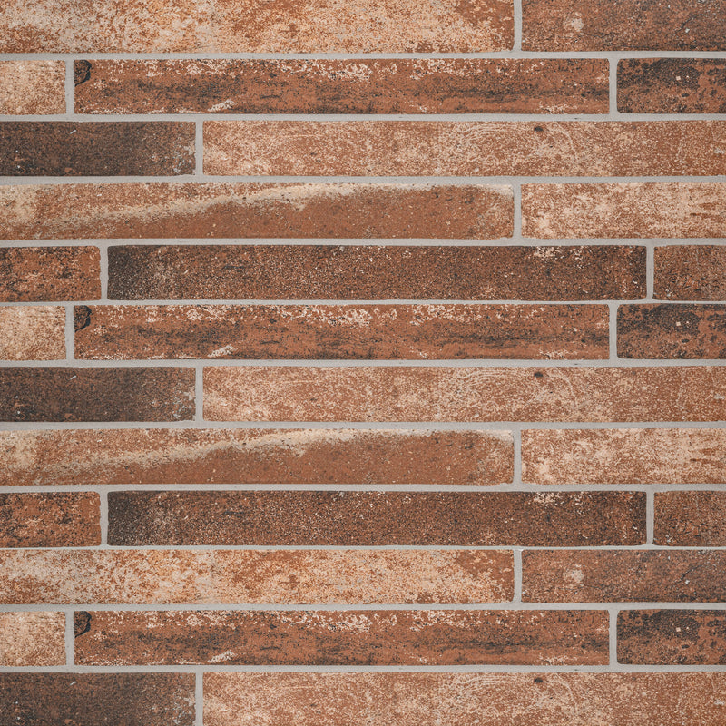 Brickstone Red 2"x18" Matte Porcelain Floor and Wall Tile - MSI Collection wall view