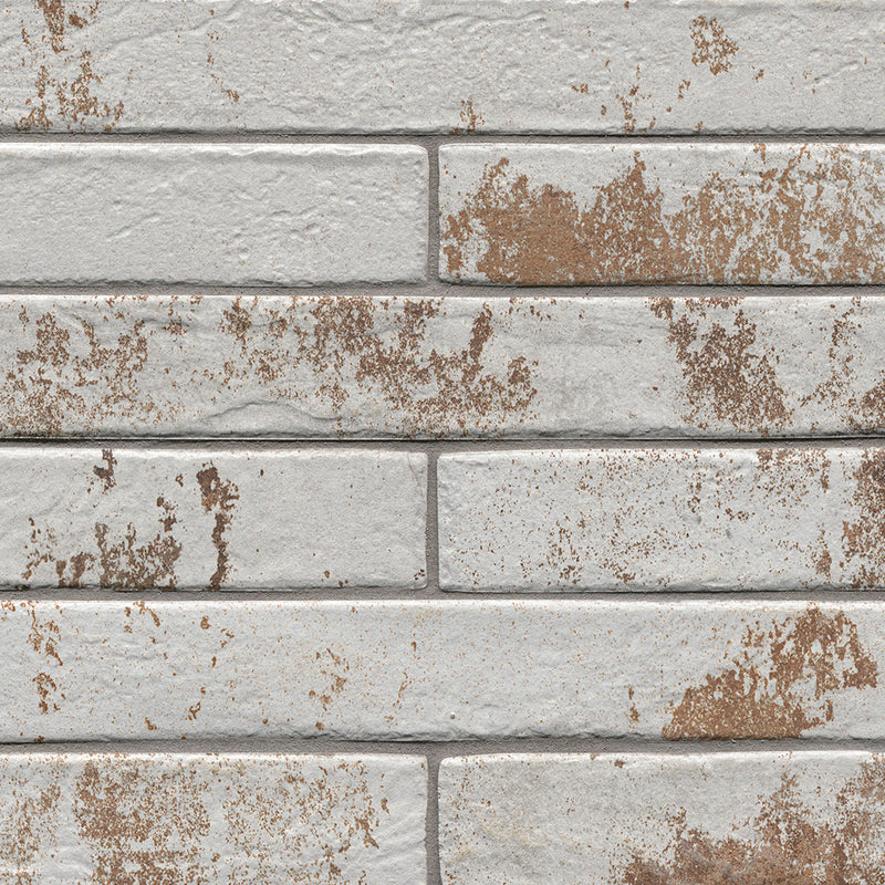 Brickstone Rustique White 2"x18" Matte Porcelain Floor and Wall Tile - MSI Collection closeup view
