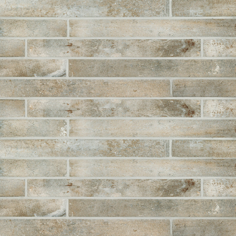 Brickstone Taupe 2"x18" Matte Porcelain Floor and Wall Tile - MSI Collection wall view
