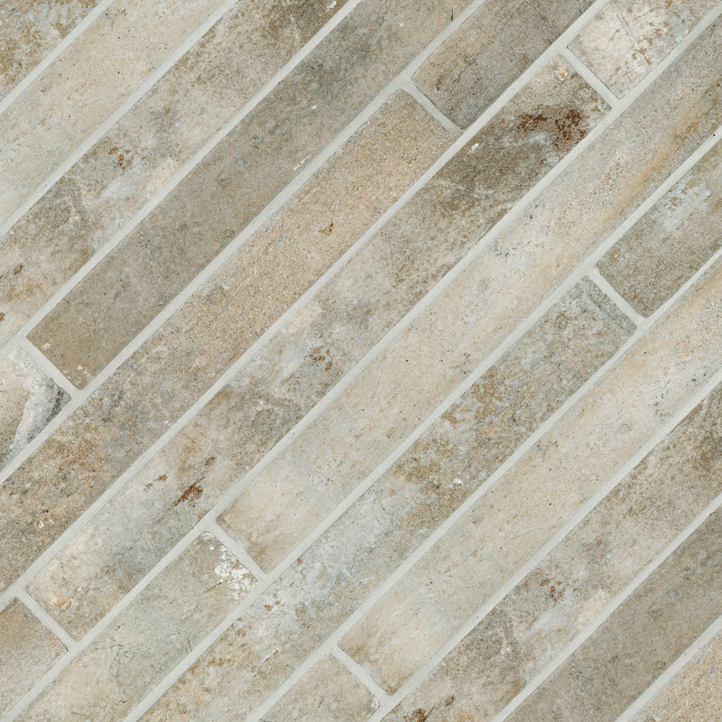 Brickstone Taupe 2"x18" Matte Porcelain Floor and Wall Tile - MSI Collection angle view