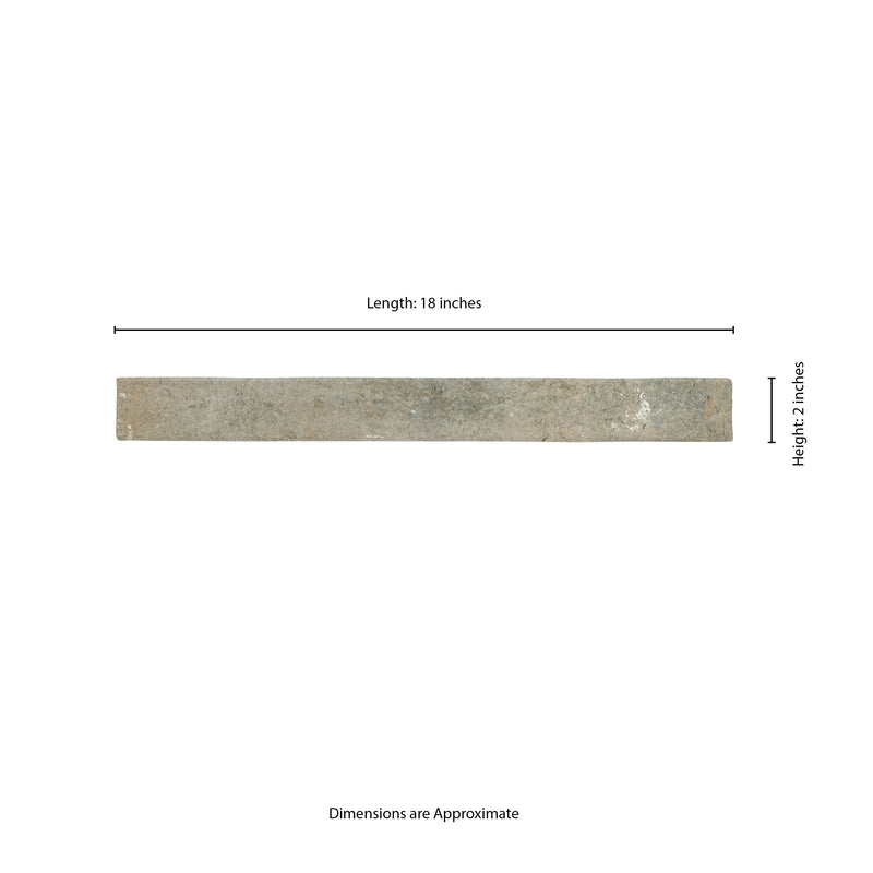 Brickstone Taupe 2"x18" Matte Porcelain Floor and Wall Tile - MSI Collection measurement view