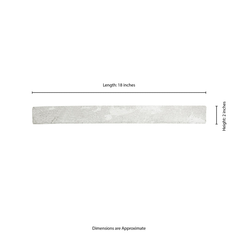 Brickstone White 2"x18" Matte Porcelain Floor and Wall Tile - MSI Collection measurement view