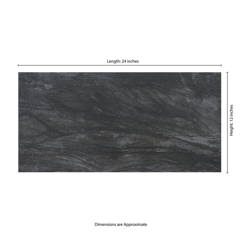 Durban Anthracite 12"x24" Polished Porcelain Floor and Wall Tile - MSI Collection measurement view