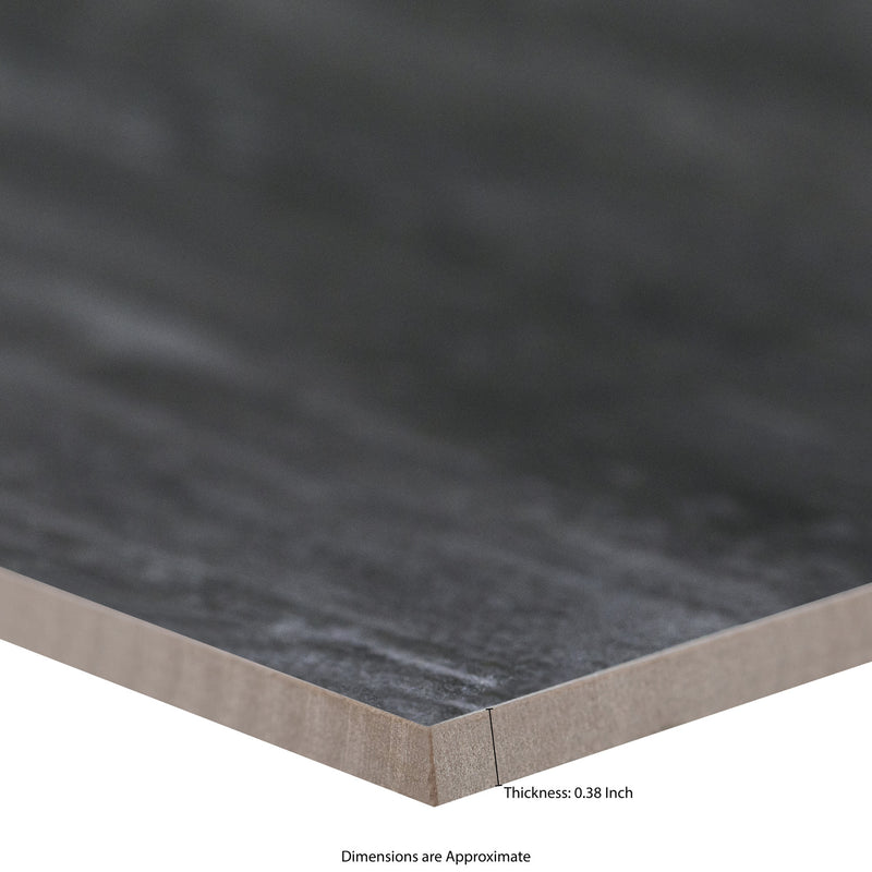 Durban Anthracite 12"x24" Matte Porcelain Floor and Wall Tile - MSI Collection measurement view 2