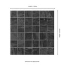 Durban Anthracite 12"x12" Matte Porcelain Mosaic Floor & wall Tile - MSI Collection measurement view