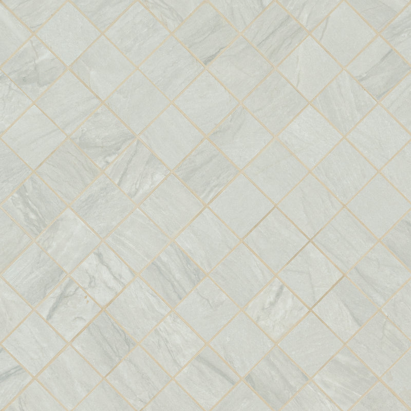 Durban Grey 2"x2" Matte Mosaic Porcelain Floor and Wall Tile - MSI Collection bathroom angle view