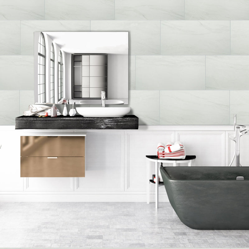 Durban White 12"x24" Matte Porcelain Floor and Wall Tile - MSI Collection bathroom view