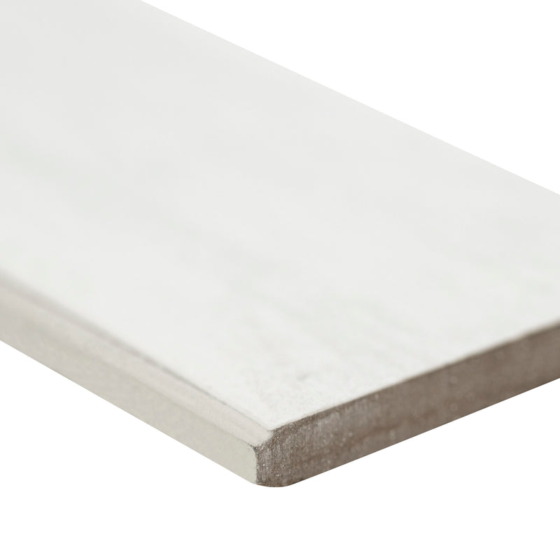 Durban White 3"x24" Matte Porcelain Bullnose Wall Tile - MSI Collection product shot edge view